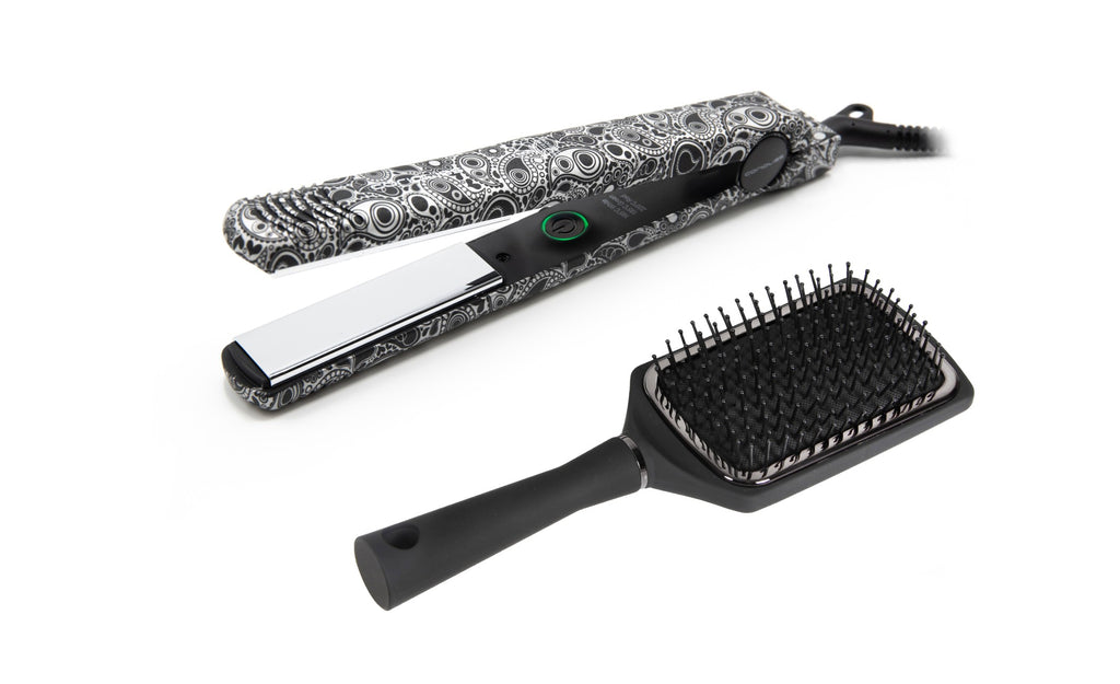 Corioliss C-Style Silver Paisley Soft Touch pegla + Paddle Brush