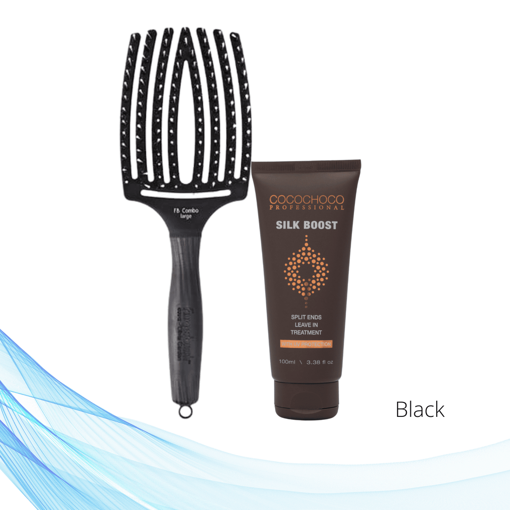 Cocochoco Silk Boost tretman za vrhove i Olivia Garden Fingerbrush četka za kosu u crnoj boji